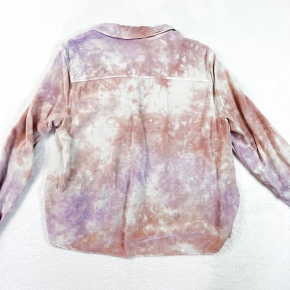 Splendid Sz Medium Tie Dye Longsleeve Button Down Shirt Pink/ Purple. - Picture 3 of 10